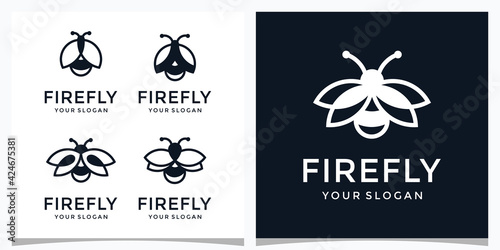 a collection of fireflies logo templates