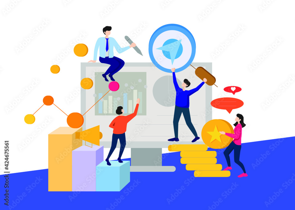 Analysis and Statistics - Illustration. Editable Stroke. Vector Graphic Analysis and Statistics - Illustration. Editable Stroke. Vector Graphic