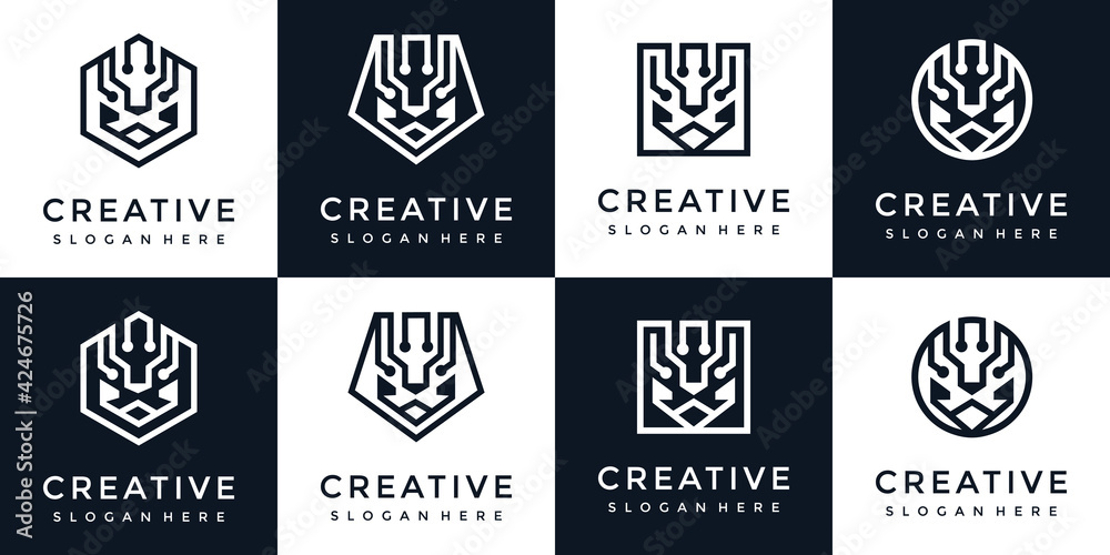 lion logo template collection
