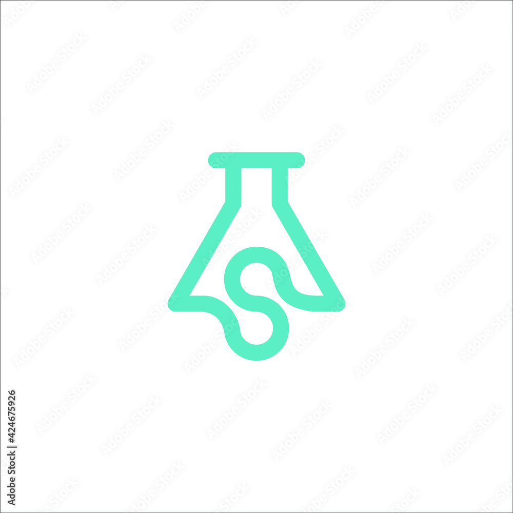 S Lab Bottle logo design vector sign S Lab Bottle logo design vector sign