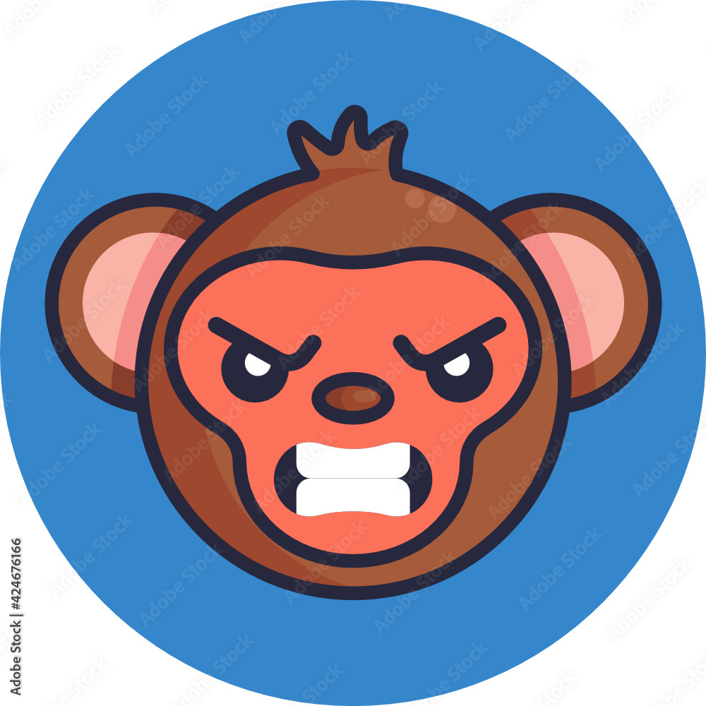 Monkey Emoji Icon. Vector Illustration. Monkey Emoji Icon. Vector Illustration.