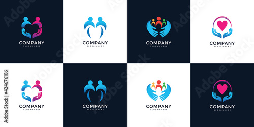 a collection of caring people logo templates