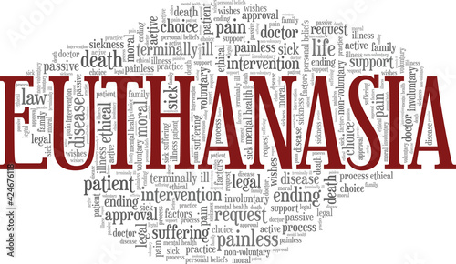 Euthanasia vector illustration word cloud isolated on a white background.