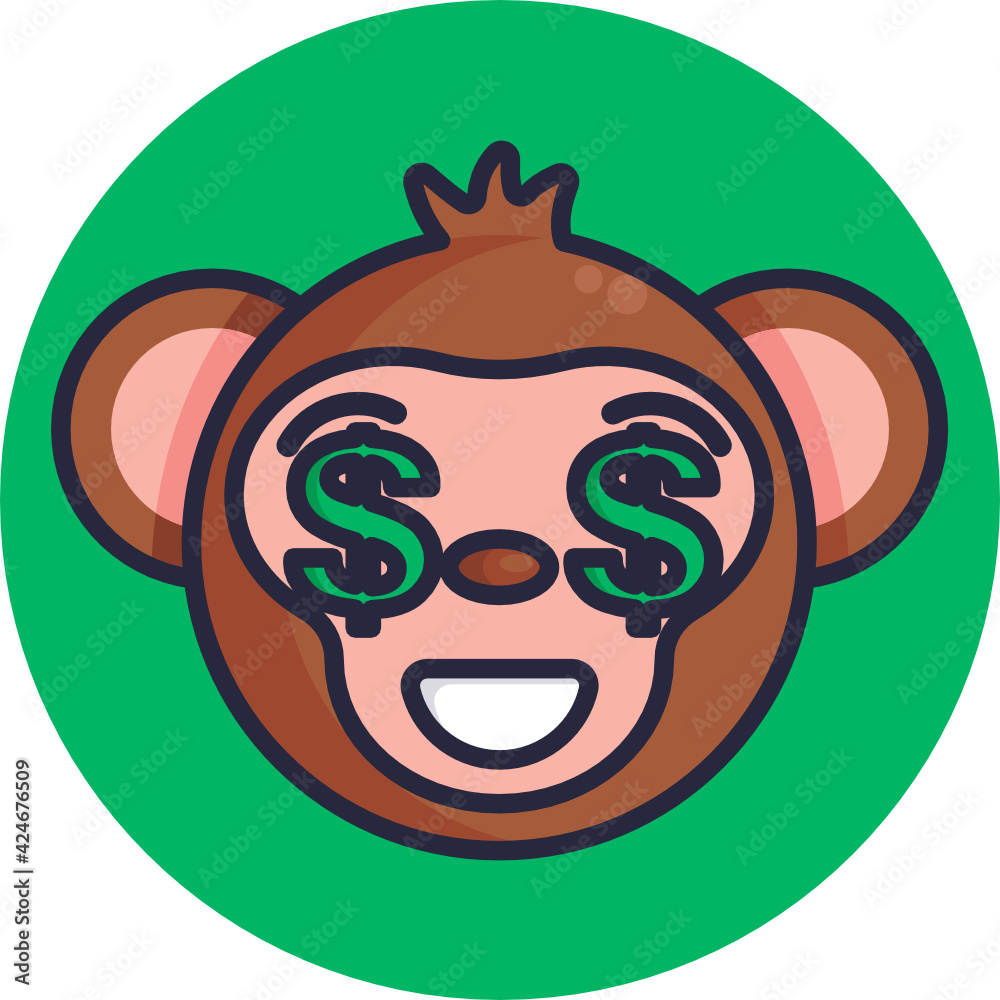 Obraz premium Monkey Emoji Icon. Vector Illustration.