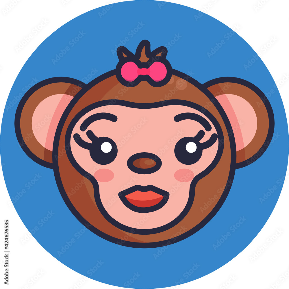 Monkey Emoji Icon. Vector Illustration. Monkey Emoji Icon. Vector Illustration.