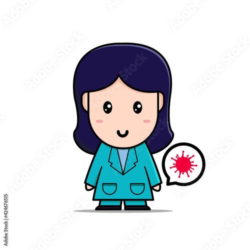 nurse cartoon character kawaii design illustration