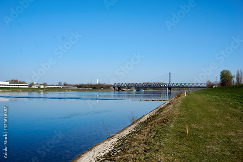 Wallpaper Mural imposing steel bridge over the rhine river Torontodigital.ca