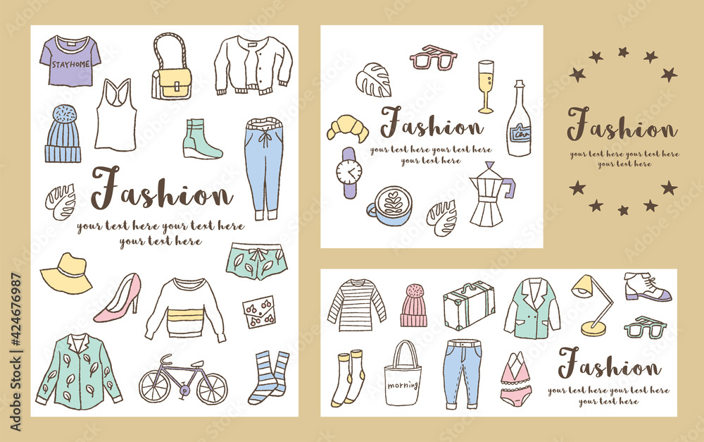 服のイラスト デザインセット01 Stock Vector Adobe Stock