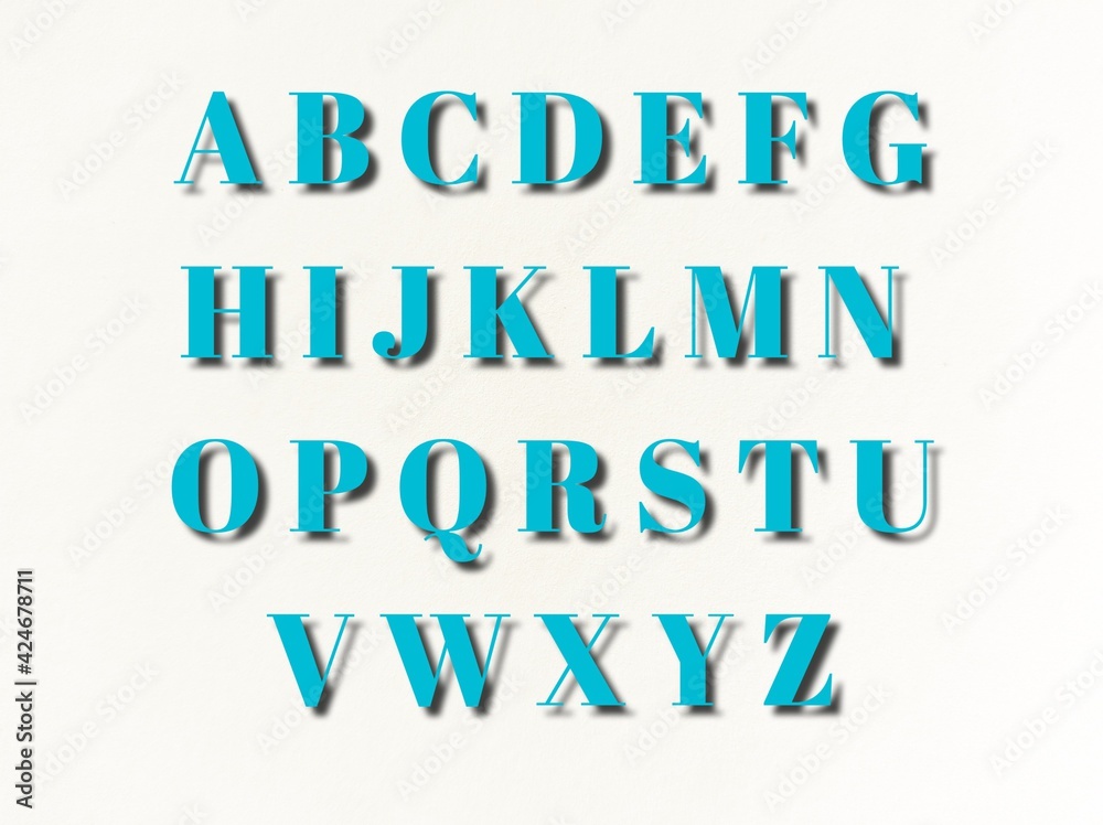 vector alphabet set 3d capital text