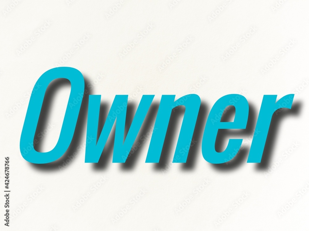 inscription 3d text owner on the background inscription 3d text owner on the background