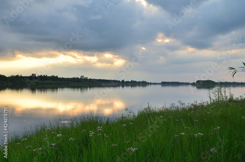 Evening on the Irtysh River, Omsk region, Siberia, Russia