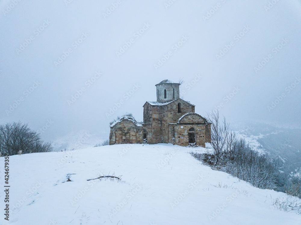 Sentinsky christian temple. X century. Karachay-Cherkessia, Russia