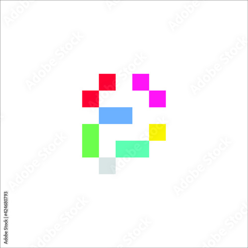 letter P pixel logo design  © bagja