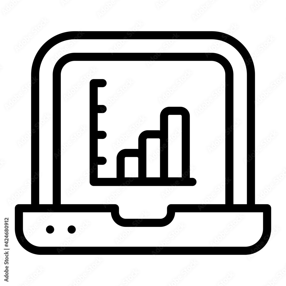 A linear design, icon of online graph A linear design, icon of online graph