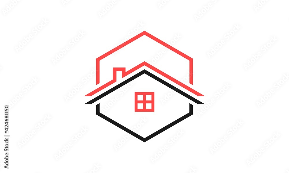 Roof house with polygon vector icon