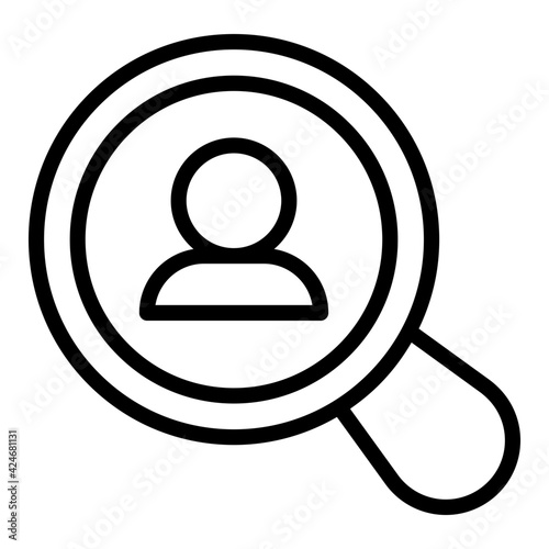 A linear design, icon of search profile