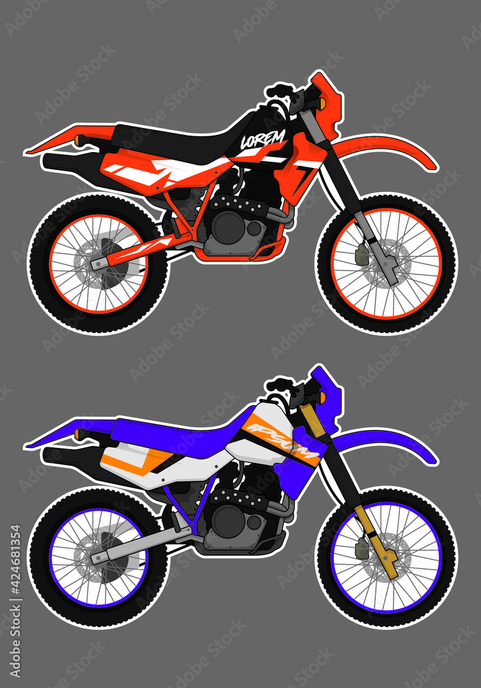 Fototapeta premium Sports bike motorcycle decal design template vector