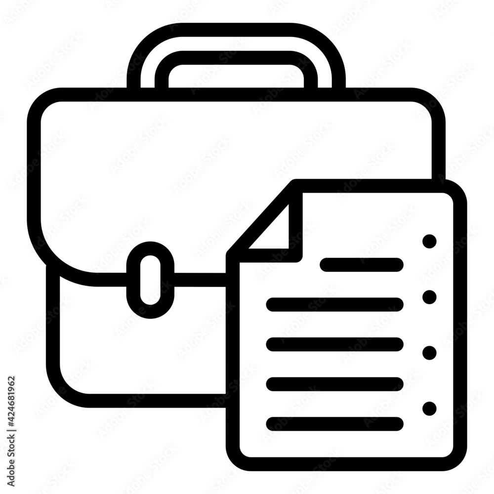A linear design, icon of business document A linear design, icon of business document