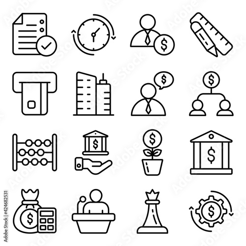 Pack of Business and Ecommerce Linear Icons