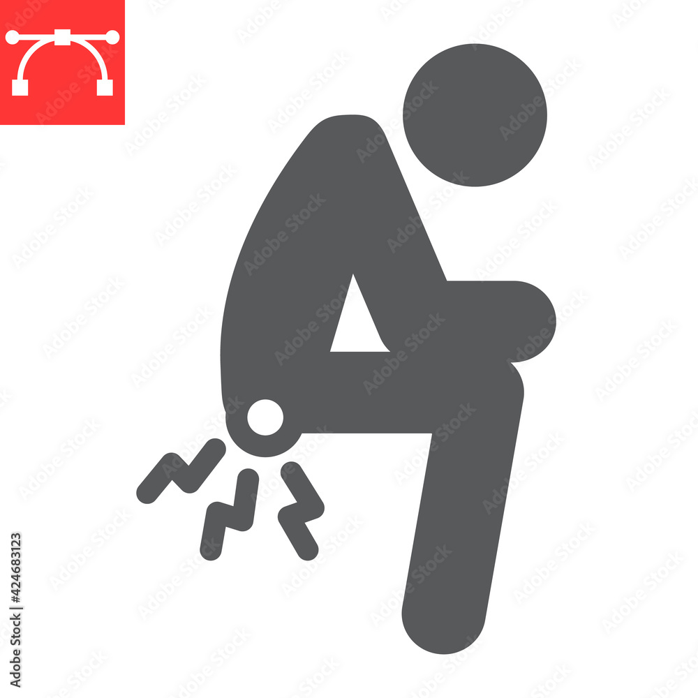 Hemorrhoids glyph icon, anus pain and constipation, hemorrhoid vector ...