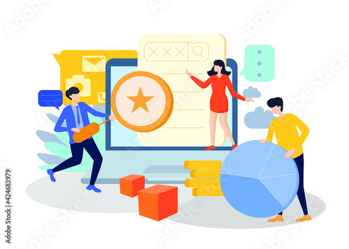 Search Promotion - Illustration. Editable Stroke. Vector Graphic