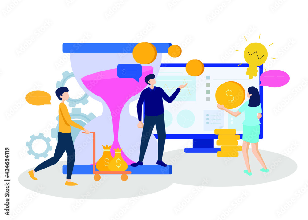 Investment - Illustration. Editable Stroke. Vector Graphic