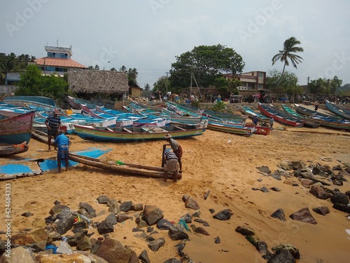 Fishermen on Vizhinjam fishing harbor, Thiruvananthapuram Kerala