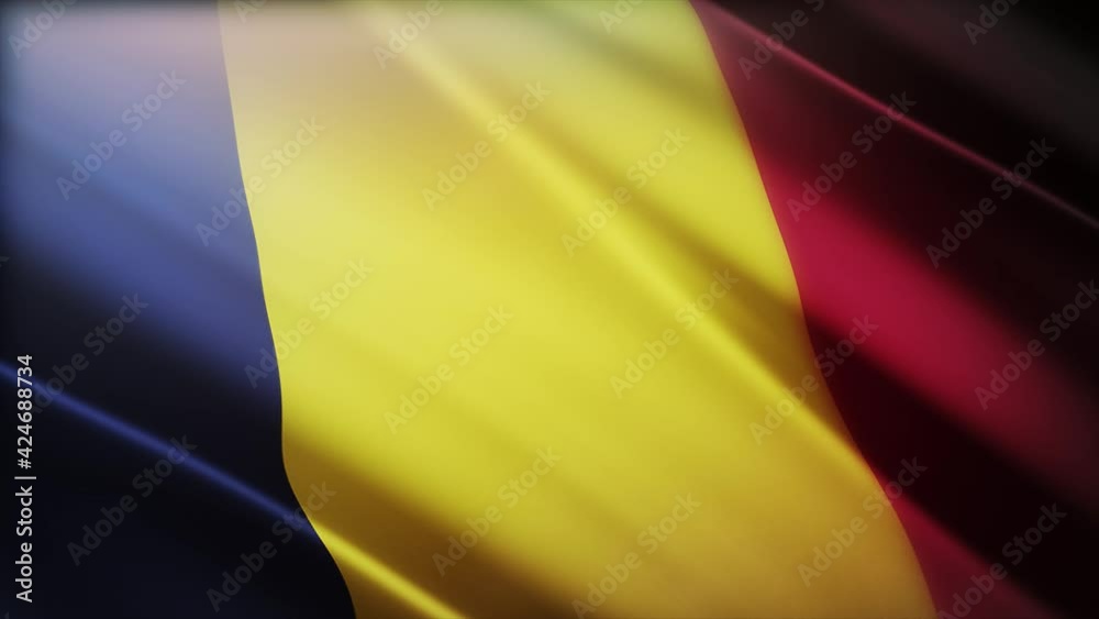 4k Chad National flag slow waving with visible wrinkles in Chadian wind blue sky seamless loop background.A fully digital rendering;animation loops at 40 seconds;smooth texture. 4k Chad National flag slow waving with visible wrinkles in Chadian wind blue sky seamless loop background.A fully digital rendering;animation loops at 40 seconds;smooth texture.