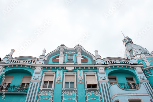 Low angle view of historical buildings from Oradea Old Town photo