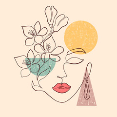 Glasbilder Sammlungen  minimal woman face  © warmjuly