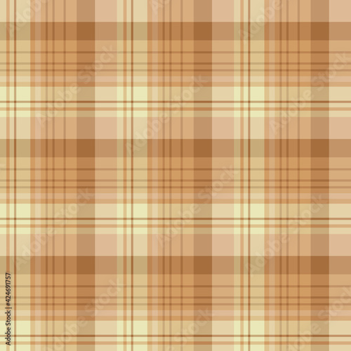 Seamless pattern in yellow, beige and light brown colors for plaid, fabric, textile, clothes, tablecloth and other things. Vector image.