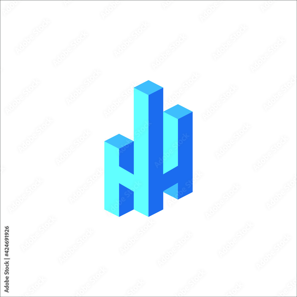 HH 3D logo design vector sign HH 3D logo design vector sign