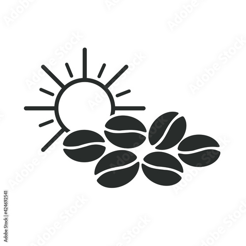 illustration of coffee drying naturally 