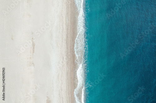 Aeria view of sand beach in summer season
