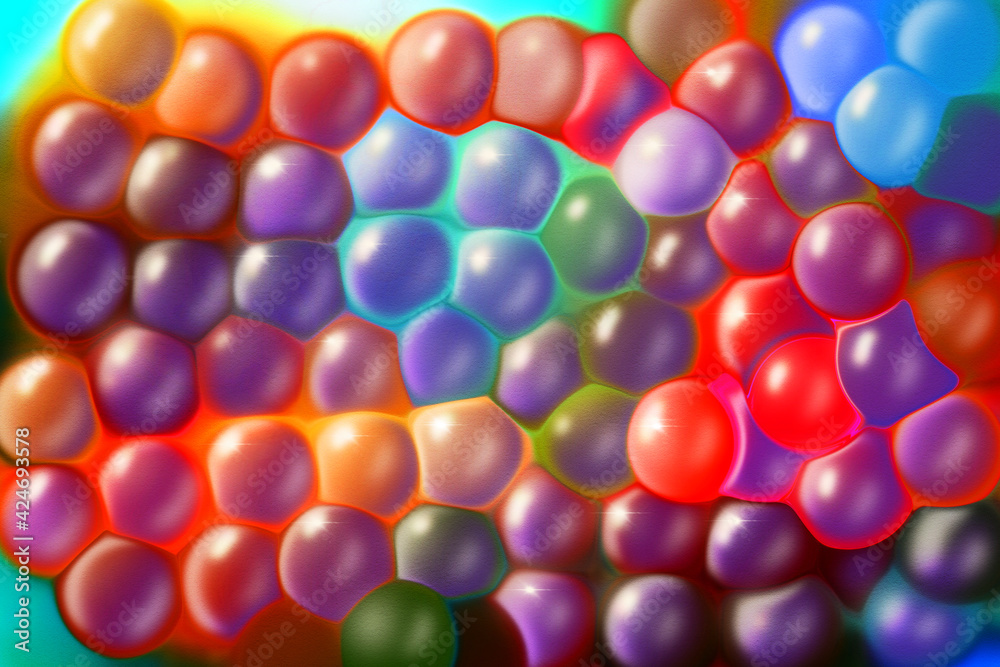 Abstract background with transparent  luminous balls