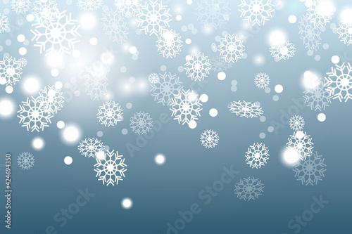 Falling snow on dark blue background. vector illustration