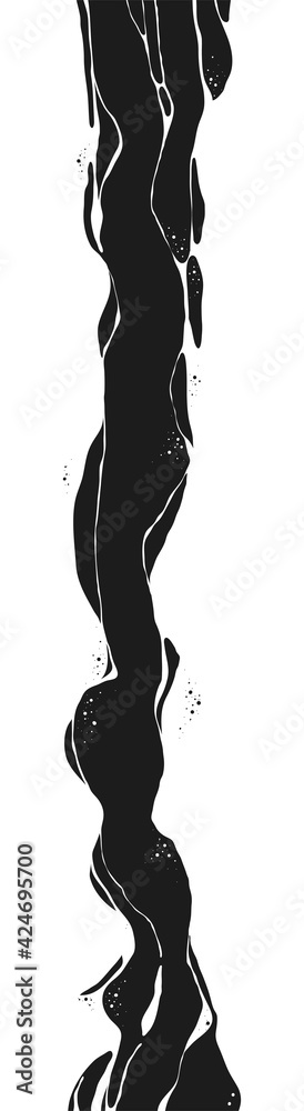 Fototapeta premium Abstract Vector Backgroung Jupiter Surface. Hand Drawn Marbel Pattern. Fashion Illustration Black and White Liquid Fluid Paint Ink