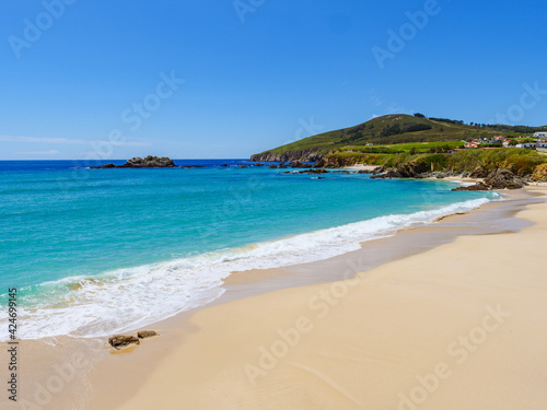 Virgin beach on the Atlantic Ocean. Praia Fragata, Ferrol, Galicia, North coast of Spain © SerFF79