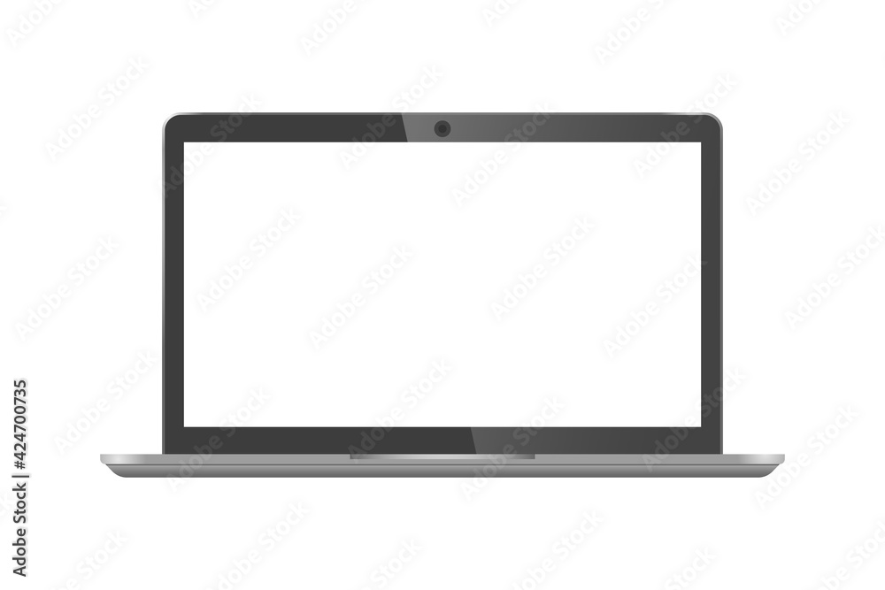 Black laptop blank screen vector Black laptop blank screen vector