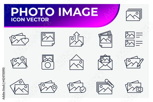 Set of image icon. picture pack symbol template for graphic and web design collection logo vector illustration