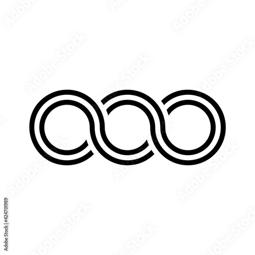 Greek waves seamless vector symbol pattern or braided ornament logo.