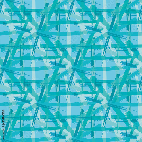 Vector braid effect damask weave seamless interlace pattern background. Macrame style ribbon plait lattice monochrome blue backdrop. Geometric modern knotwork weave texture. Repeat for packaging