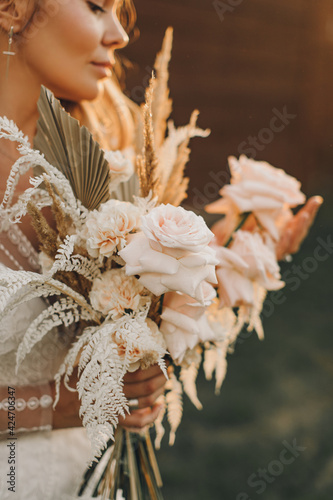 Wedding bouquet of the bride, boho style