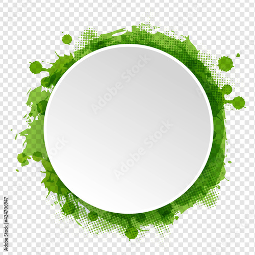 White Banner Wth Green Paint Transparent Background With Gradient Mesh, Vector Illustration