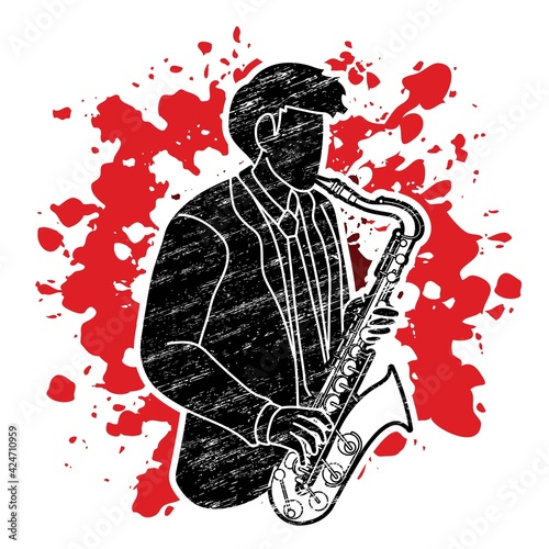 Saxophone Musician Orchestra Instrument Graphic Vector