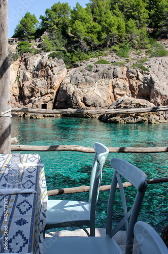 Beautiful restaurant by the sea in Mallorca photo