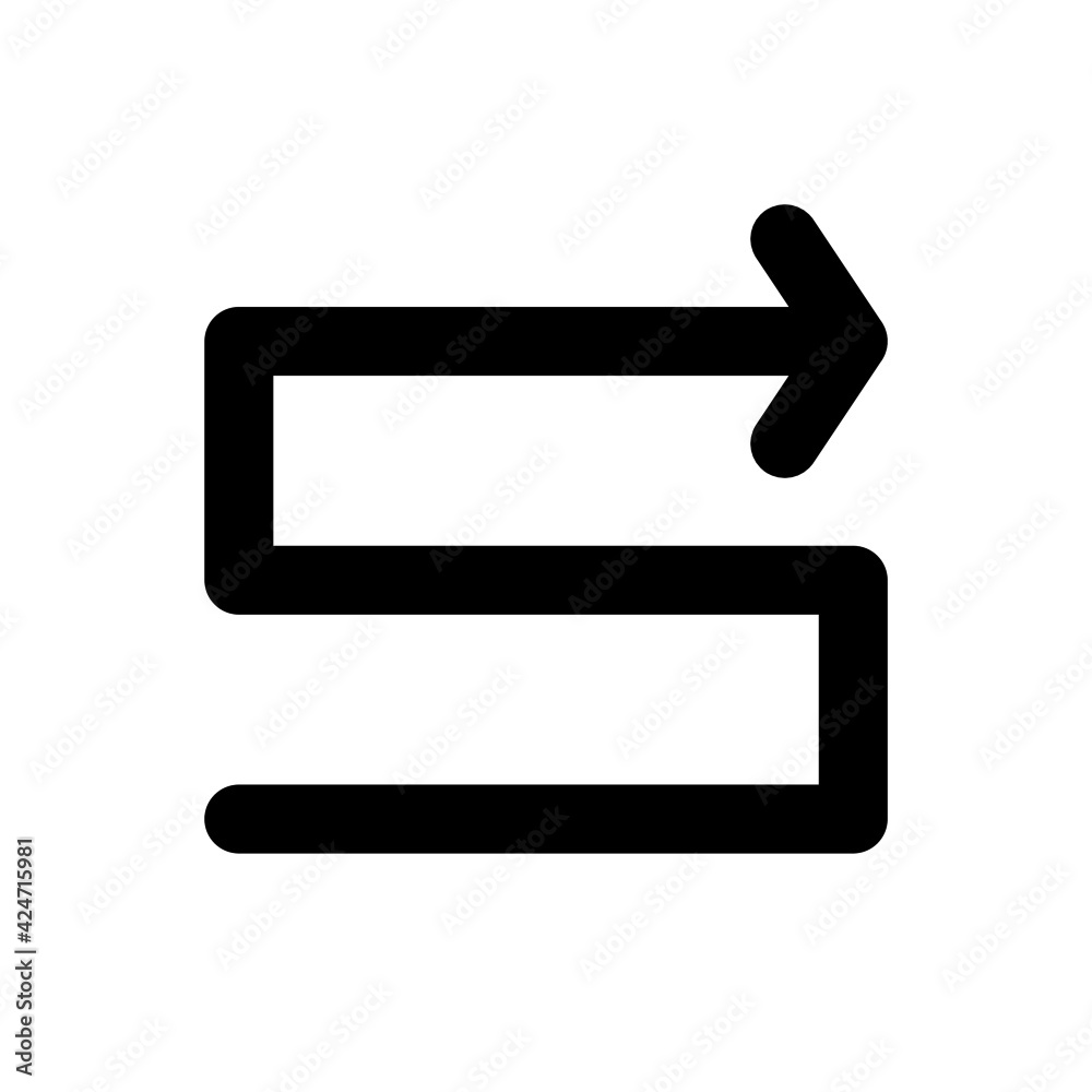 S shaped arrow icon. Suitable for applications user interfaces, website development, and various purposes. S shaped arrow icon. Suitable for applications user interfaces, website development, and various purposes.