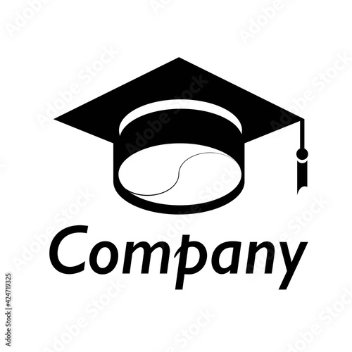 black confederate with a tassel on the side on the negative coffee bean, logo