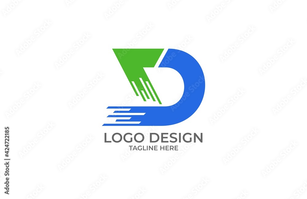 Letter D Corporate Style Speed Transition Shape Logo Letter D Corporate Style Speed Transition Shape Logo