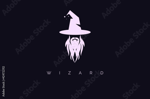 Creative minimal wizard warlock logo